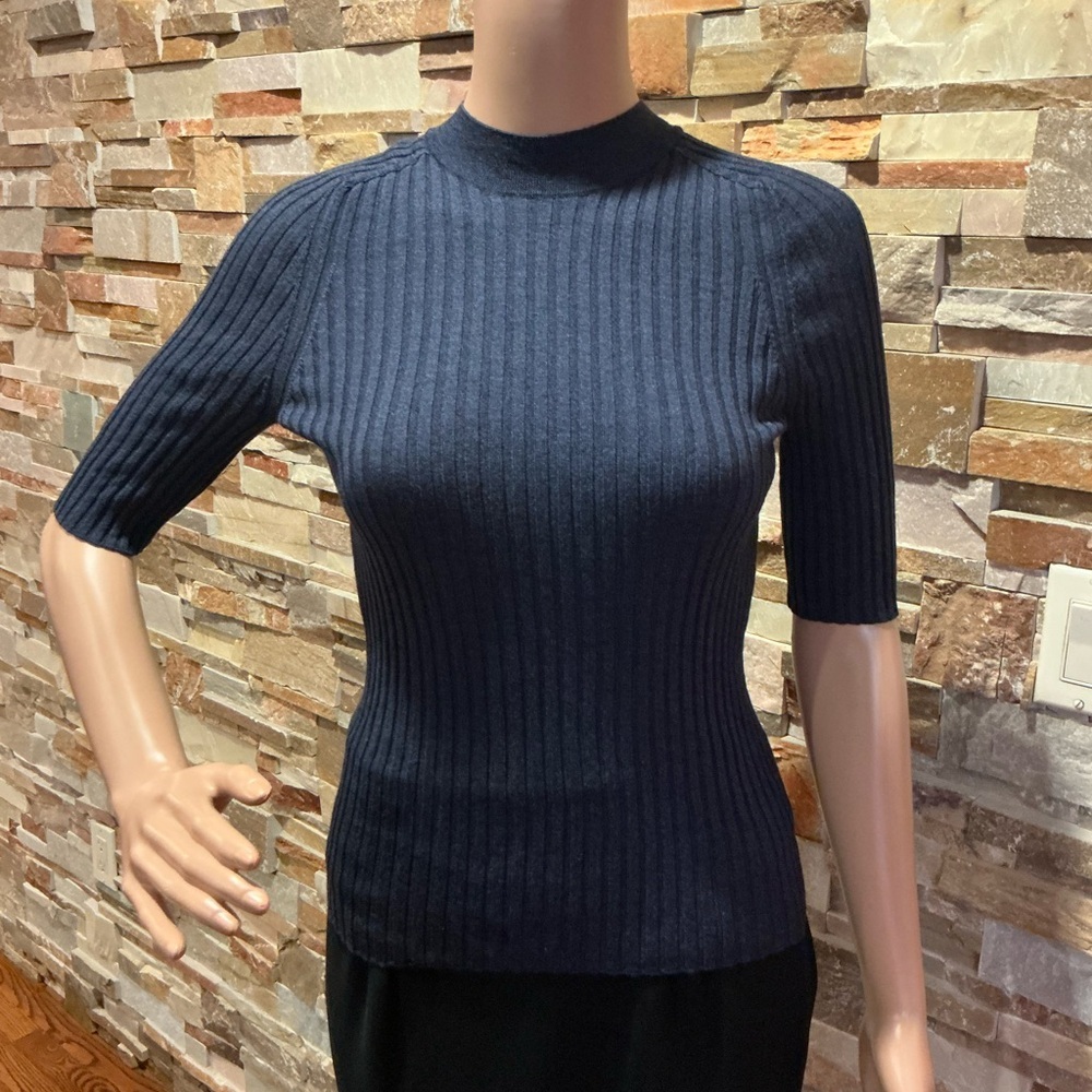 Vince Women’s Skinny Rib Mock Neck Top